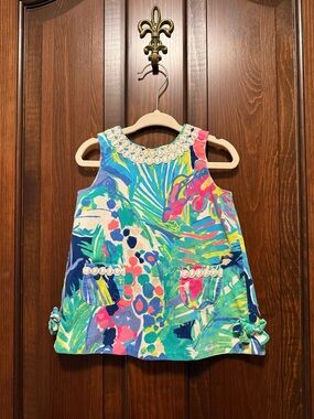 Lilly Pulitzer Multicolor Tropical Print Girls Dress - Blue, Green, Pink, Yellow